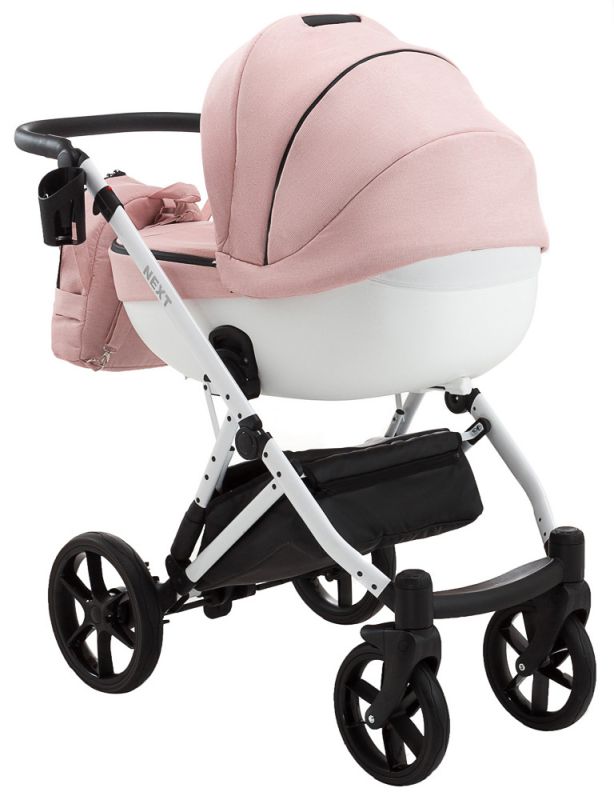 Коляска 2 в 1 Bair Next White Soft 72 светло-розовый