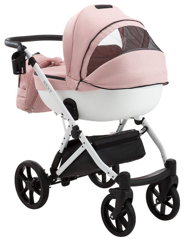 Коляска 2 в 1 Bair Next White Soft 72 светло-розовый