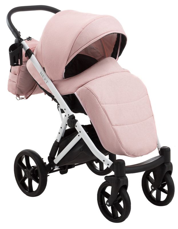 Коляска 2 в 1 Bair Next White Soft 72 светло-розовый