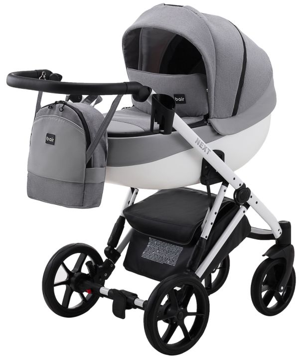 Коляска 2 в 1 Bair Next White Soft 57 сірий