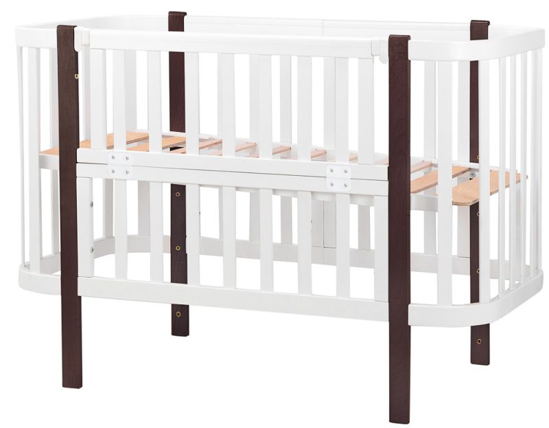 Кровать Babyroom Луна (120x60)  белый - венге