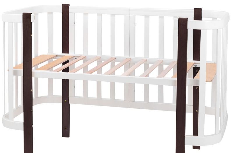 Кровать Babyroom Луна (120x60)  белый - венге