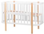 Кровать Babyroom Луна (120x60)  белый - светлый (натуральный)