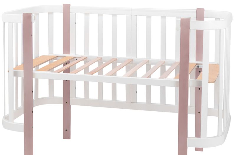 Кровать Babyroom Луна (120x60)  белый - капучино