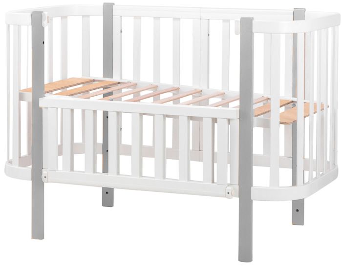 Кровать Babyroom Луна (120x60)  белый - серый
