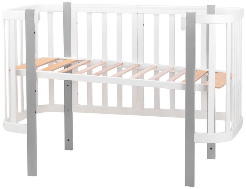 Кровать Babyroom Луна (120x60)  белый - серый