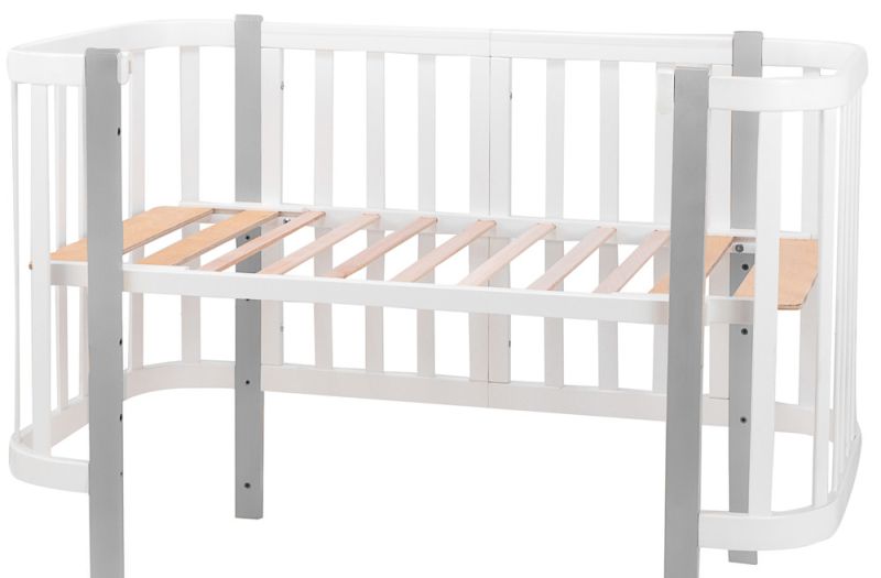 Кровать Babyroom Луна (120x60)  белый - серый