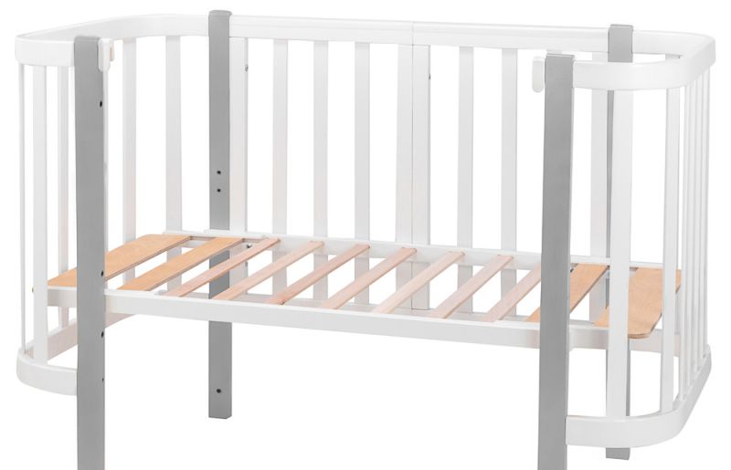Кровать Babyroom Луна (120x60)  белый - серый