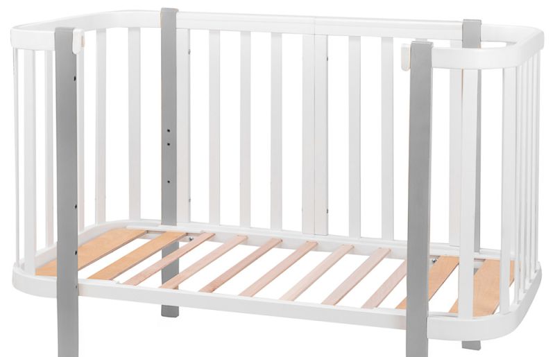 Кровать Babyroom Луна (120x60)  белый - серый