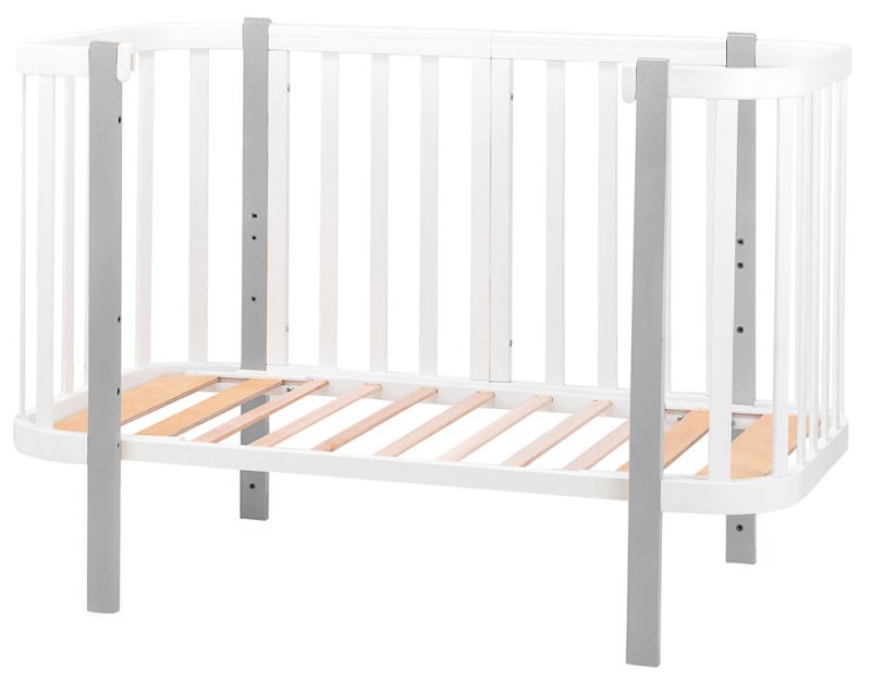 Кровать Babyroom Луна (120x60)  белый - серый