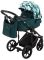 Коляска 2 в 1 Adamex Porto Light Flowers 9 темно-зеленый (разноцветные цветы)