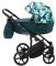 Коляска 2 в 1 Adamex Porto Light Flowers 9 темно-зеленый (разноцветные цветы)