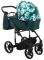 Коляска 2 в 1 Adamex Porto Light Flowers 9 темно-зеленый (разноцветные цветы)