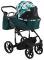 Коляска 2 в 1 Adamex Porto Light Flowers 9 темно-зеленый (разноцветные цветы)