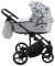 Коляска 2 в 1 Adamex Porto Light Flowers 12 серый (разноцветные цветы)