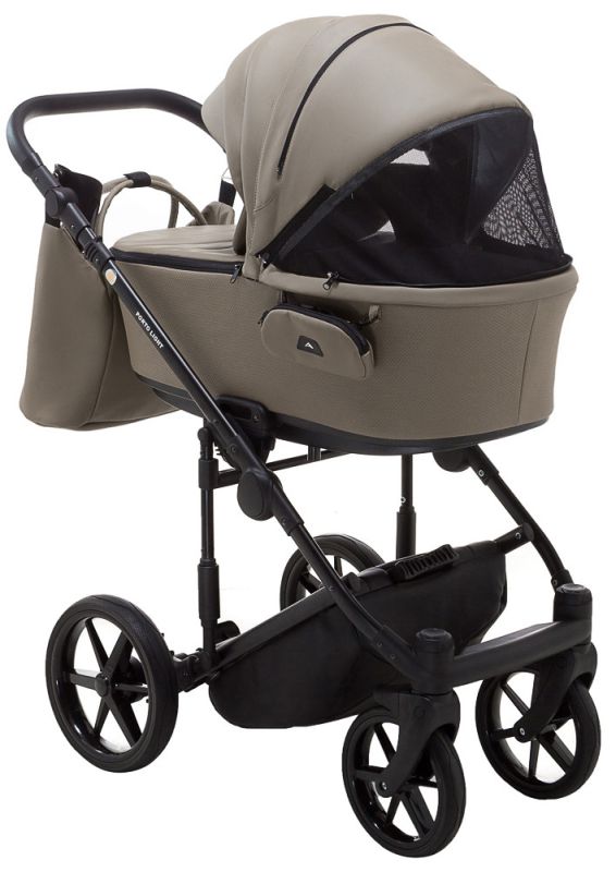 Коляска 2 в 1 Adamex Porto Light ECO кожа 100% SA-9 тёмный капучино