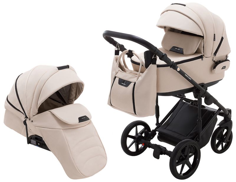 Коляска 2 в 1 Adamex Porto Light ECO кожа 100% SA-8 бежевый