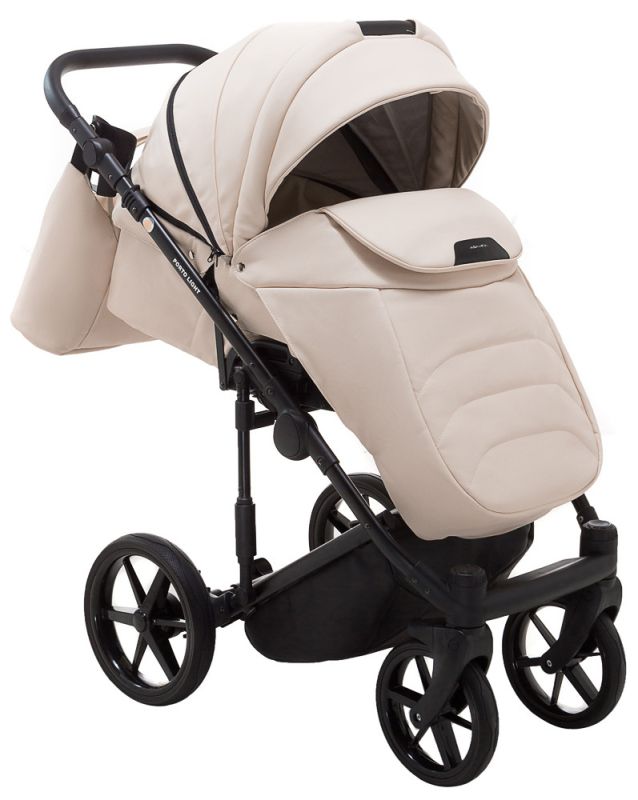 Коляска 2 в 1 Adamex Porto Light ECO кожа 100% SA-8 бежевый