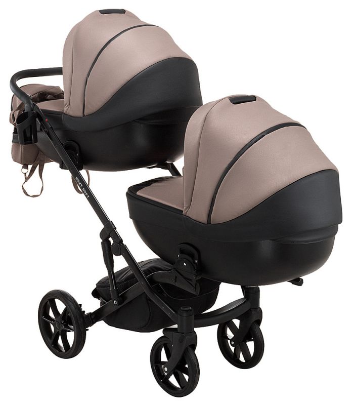 Коляска 2 в 1 для двойни Bair Next DUO Soft 03 темный капучино