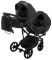 Коляска 2 в 1 для двойни Bair Next DUO Кожа 100% 36 черный