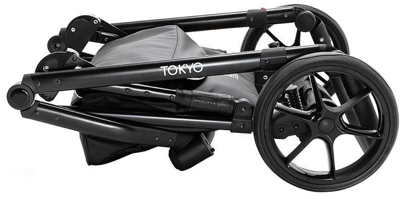 Коляска 2 в 1 Bair Tokyo кожа 100% 76 серый - графит