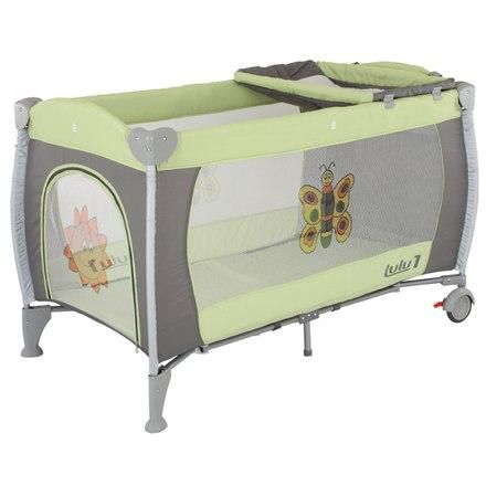 Манеж-кровать Quatro Lulu 1 с пеленатором  салатовый - графит Манеж-кровать Quatro Lulu 1 с пеленатором  салатовый - графит