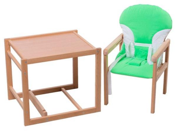 Стілець-трансформер For Kids Бук-02 світлий пластикова стільниця зелений