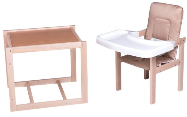 Стільчик-трансформер For Kids Клен-01 ЕСО пластикова стільниця темно-бежевий
