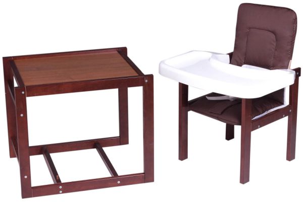 Стільчик-трансформер For Kids Клен-04 темний пластикова стільниця шоколад