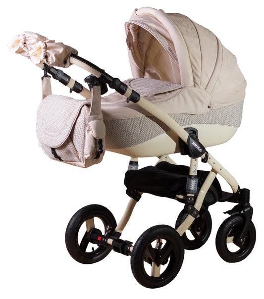 Коляска 2 в 1 Adamex Erika Eco 612K світлобежевий(плетіння)-світлобежевий