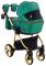 Коляска 2 в 1 Adamex Sierra Polar (Gold) кожа 100% Y216 зеленый перламутр