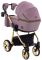 Коляска 2 в 1 Adamex Sierra Polar (Gold) кожа 100% SR332A сиреневый - сиреневый (перфорация)