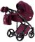 Коляска 2 в 1 Adamex Luciano jeans Y20 бордо лен