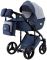 Коляска 2 в 1 Adamex Luciano jeans Y41 синий джинс - голубой (елочка)