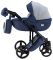 Коляска 2 в 1 Adamex Luciano jeans Y41 синий джинс - голубой (елочка)