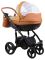 Коляска 2 в 1 Adamex Monte Deluxe Carbon шкіра 100% D104 рудий-карамель-білий