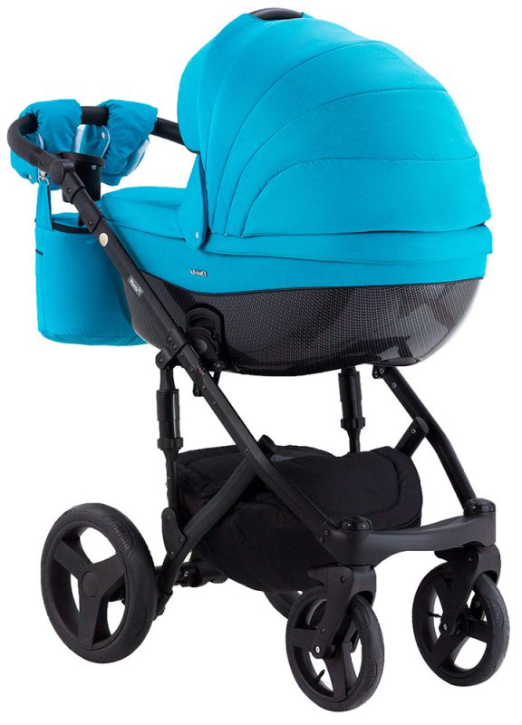 Коляска 2 в 1 Adamex Monte Deluxe Carbon C212 бирюзовый