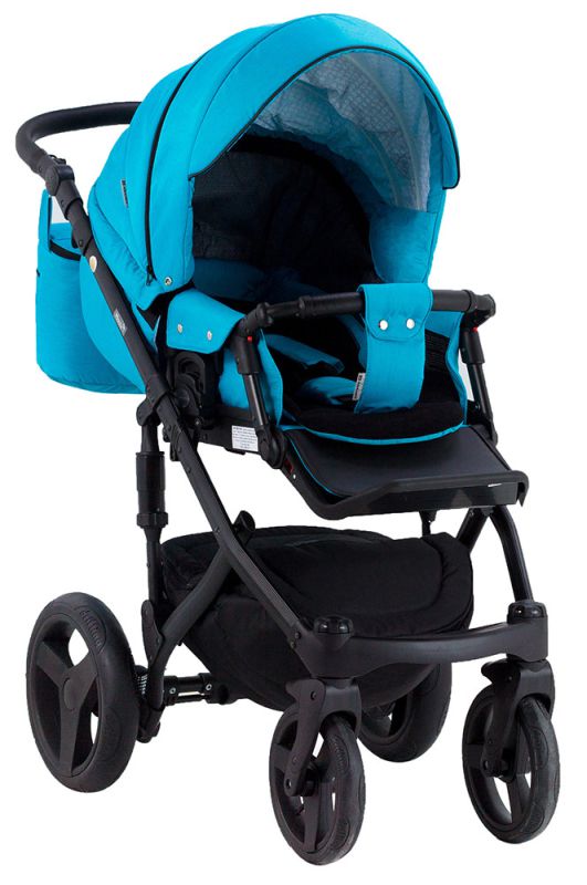 Коляска 2 в 1 Adamex Monte Deluxe Carbon C212 бирюзовый