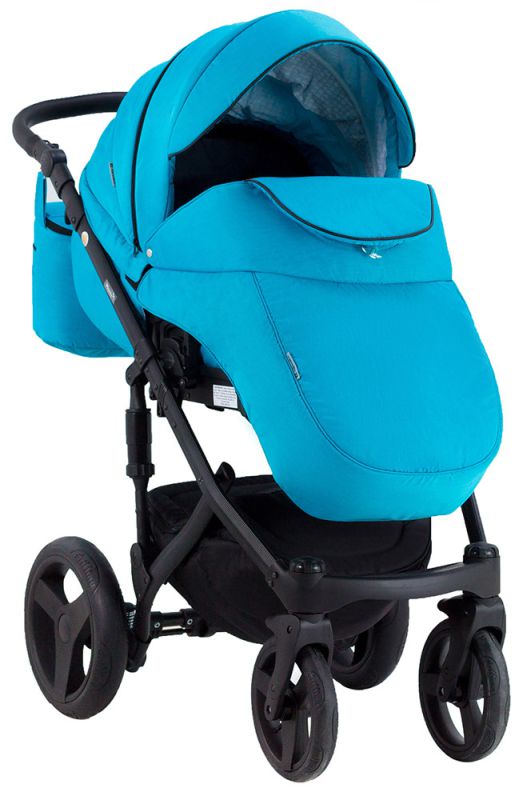 Коляска 2 в 1 Adamex Monte Deluxe Carbon C212 бирюзовый