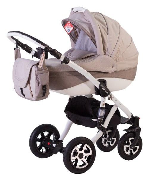Коляска 2 в 1 Adamex Erika Len 91L капучино(меланж)-бежевий