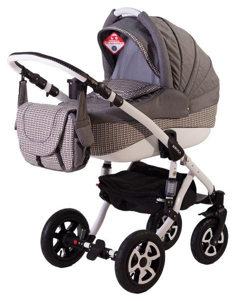 Коляска 2 в 1 Adamex Erika Eco 650K сірий(плетіння)-сірий