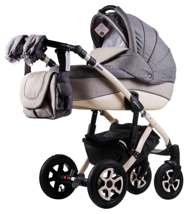 Коляска 2 в 1 Adamex Erika Eco 613K світлобежовий-сірий