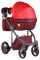 Коляска 2 в 1 Adamex Luciano кожа 100% Q273 бордо - красный
