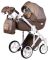 Коляска 2 в 1 Adamex Luciano кожа 100% Q264 коричневый - темный капучино - темно-бежевый