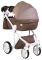Коляска 2 в 1 Adamex Luciano кожа 100% Q264 коричневый - темный капучино - темно-бежевый