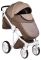 Коляска 2 в 1 Adamex Luciano кожа 100% Q264 коричневый - темный капучино - темно-бежевый