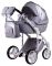 Коляска 2 в 1 Adamex Luciano кожа 100% Q257 серый - серебро