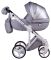 Коляска 2 в 1 Adamex Luciano кожа 100% Q257 серый - серебро