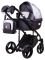 Коляска 2 в 1 Adamex Luciano кожа 100% Q256 черный - серебро
