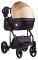 Коляска 2 в 1 Adamex Luciano кожа 100% Q255 черный - золото